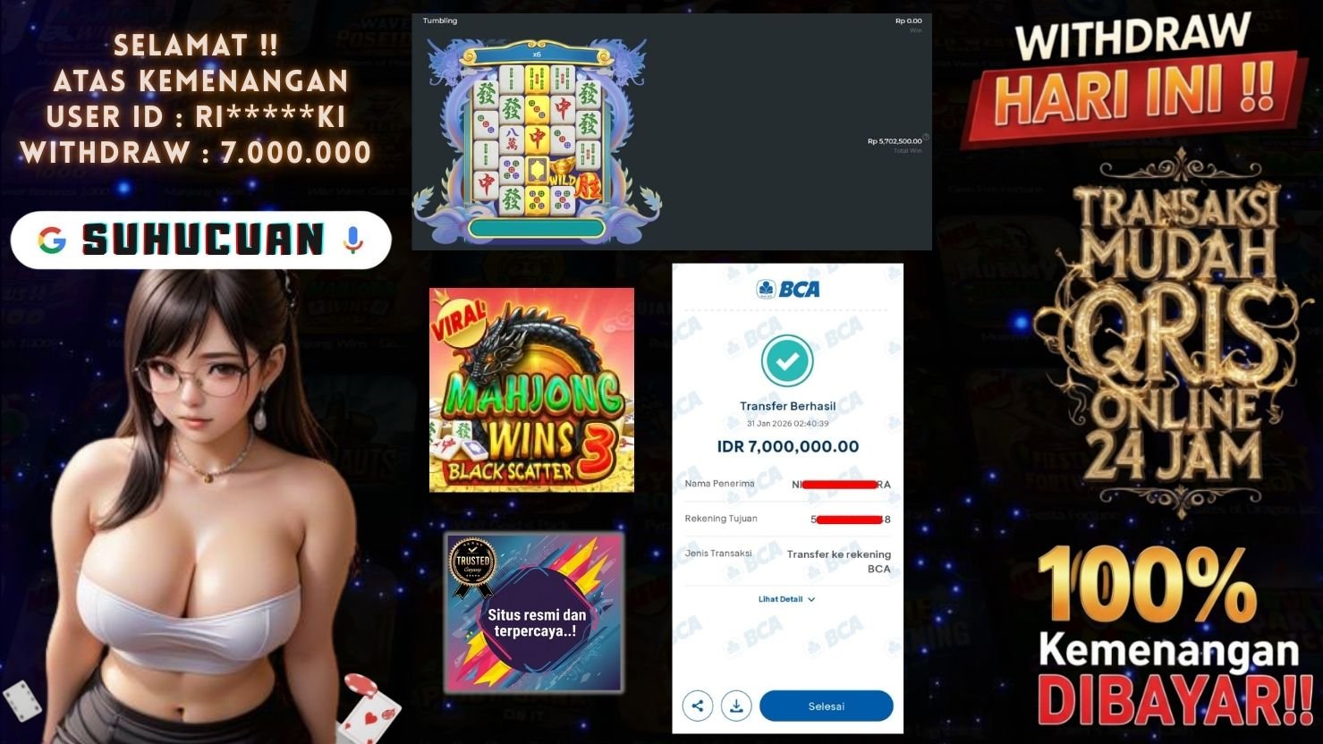 SUHUCUAN JACKPOT SLOT MAHJONG WINS 3 - BLACK SCATTER